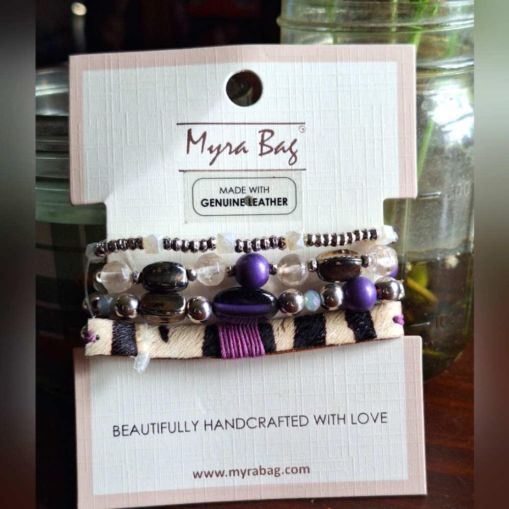 Myra Bag Purple and Silver Women's Bracelet